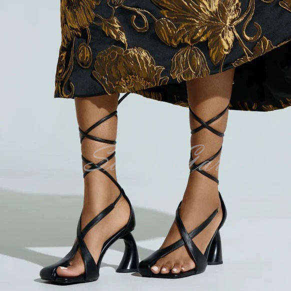 Snake Pattern Chunky Heel Pump - đánh giá và giá Crossfit Ladies